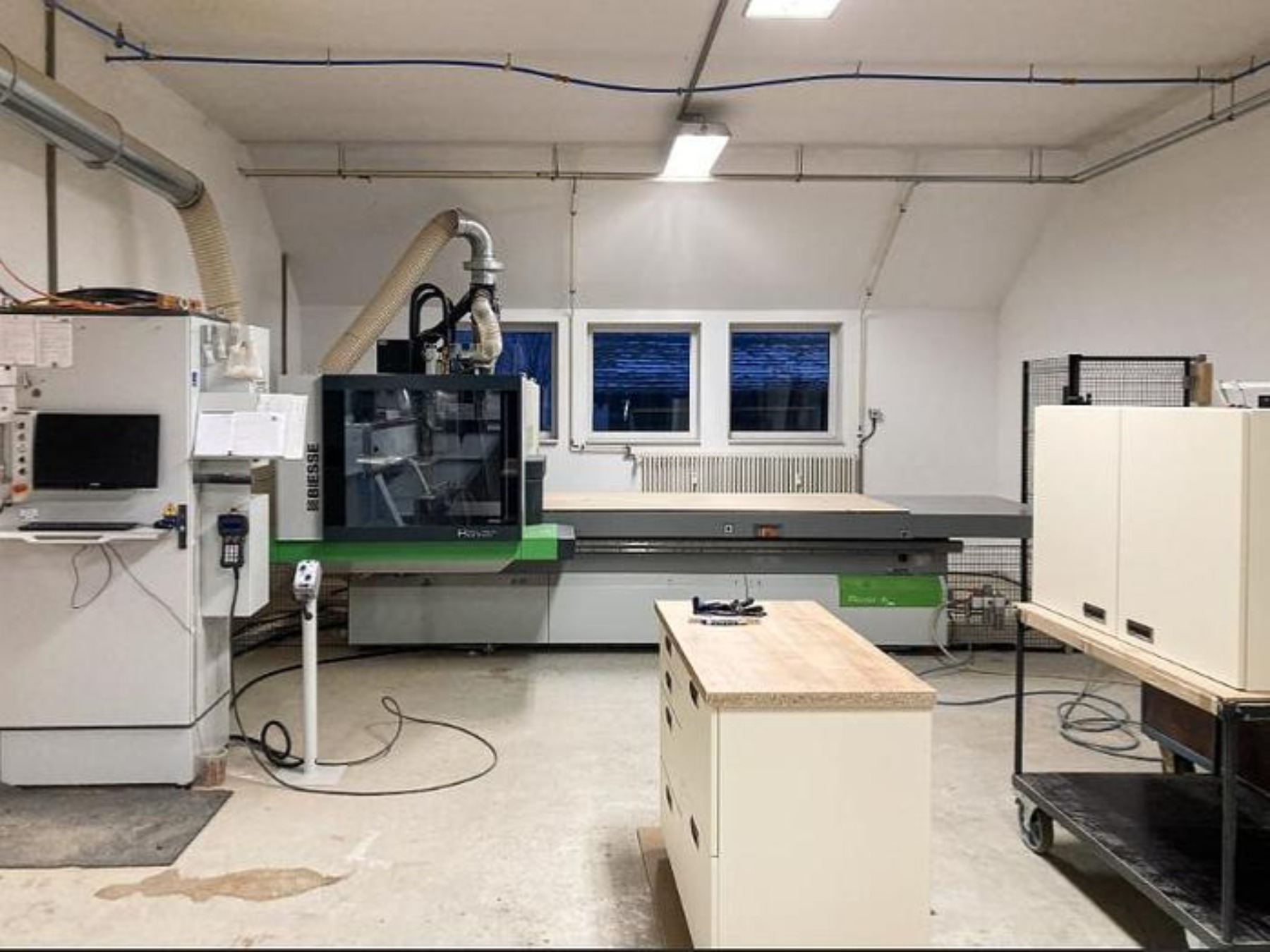 BIESSE ROVER A FT 1224 CNC with black and green machine components